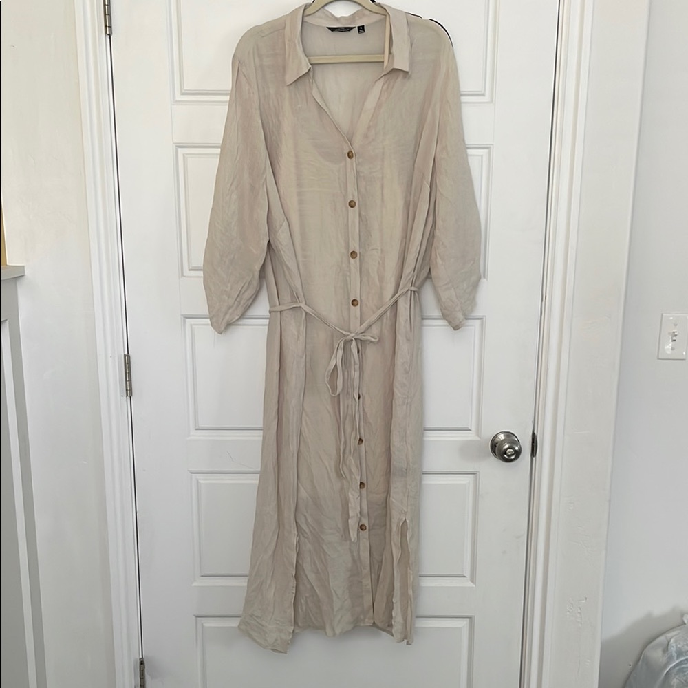 Mlle Gabrielle Beige Long Sleeve Dress